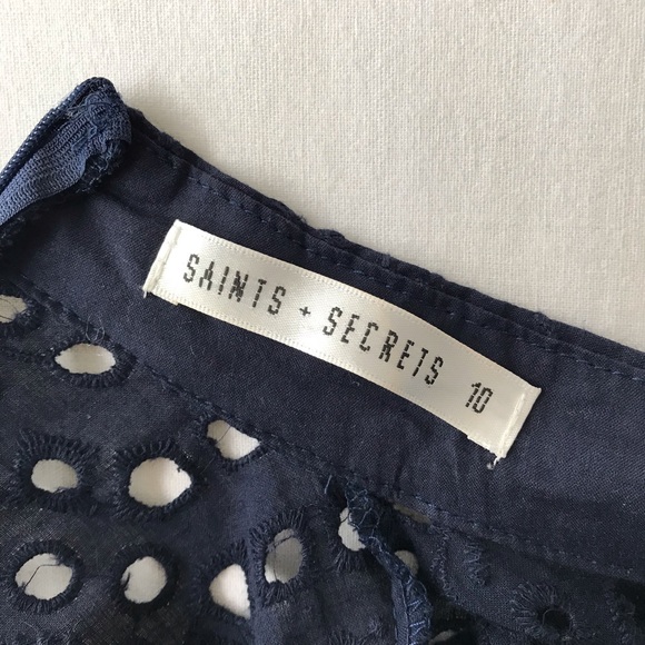 ~SOLD~ SAINTS + SECRETS Navy Blue Lace Dress - Picture 12 of 14
